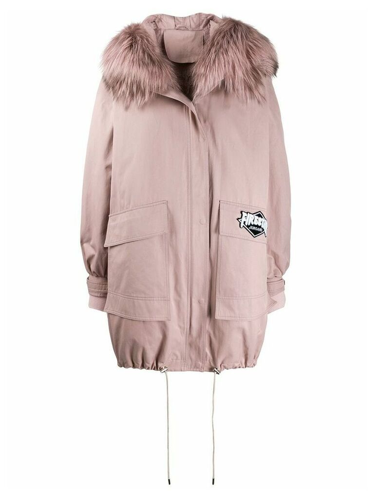 Liska oversized hooded parka coat - PINK