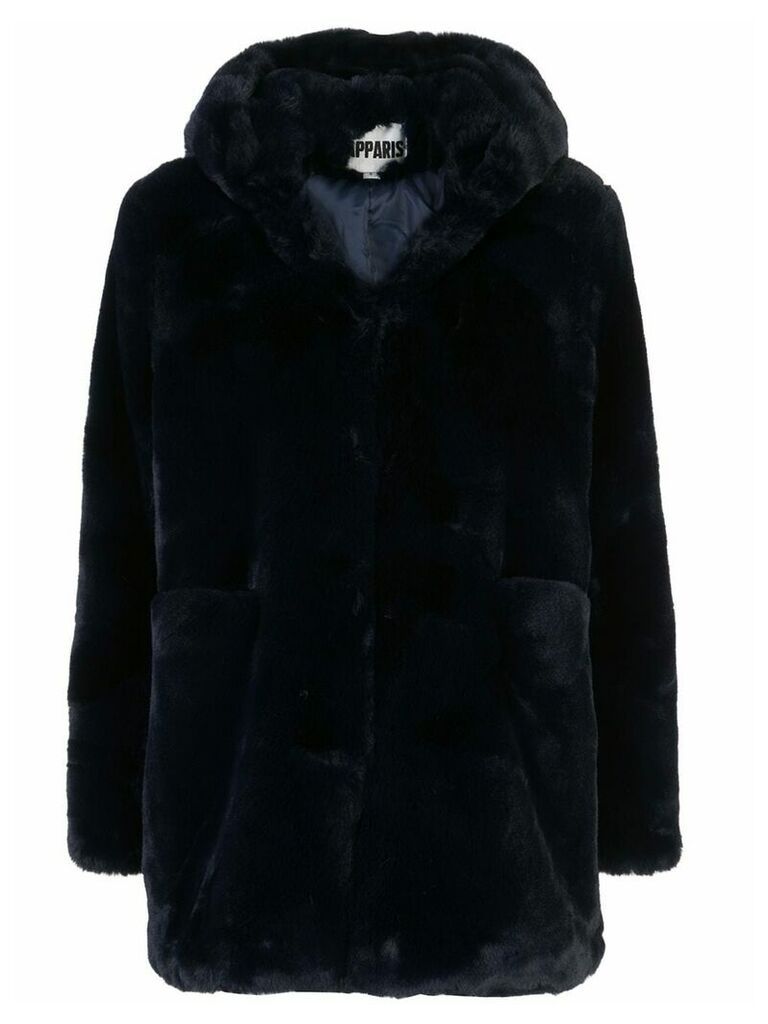 Apparis Marie hooded faux-fur coat - Blue