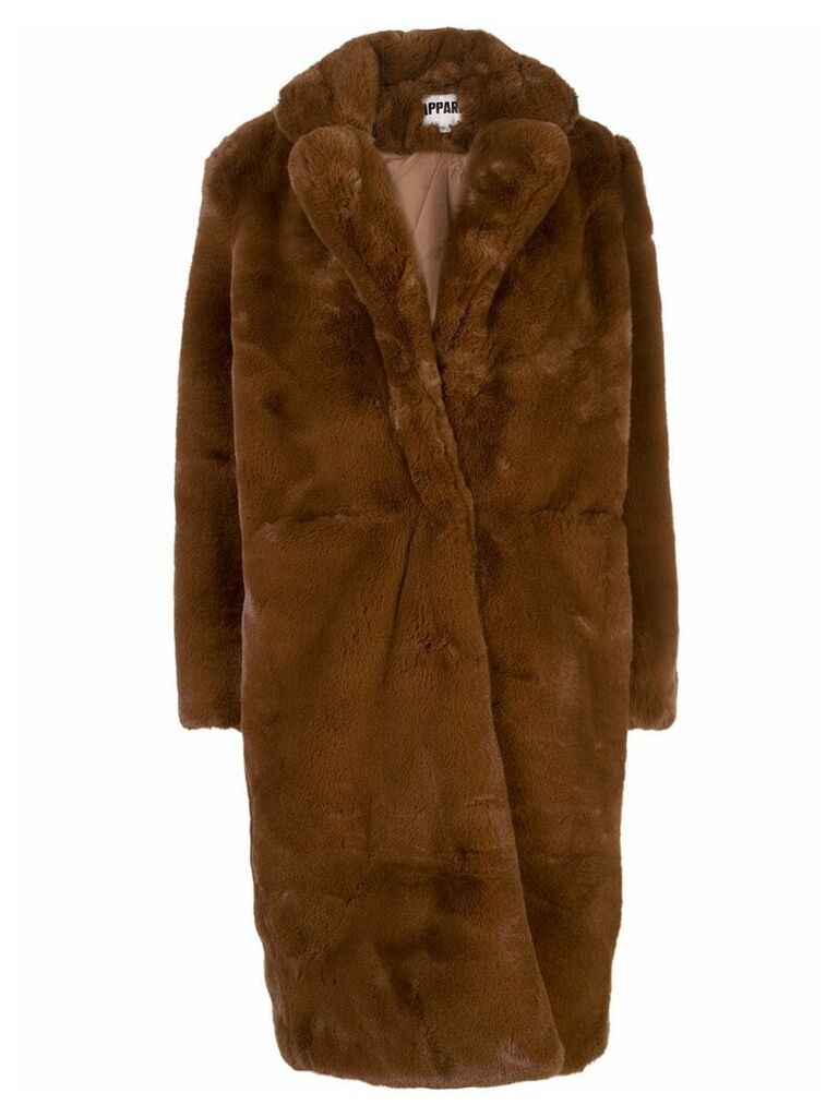 Apparis Laure oversized faux-fur coat - Brown