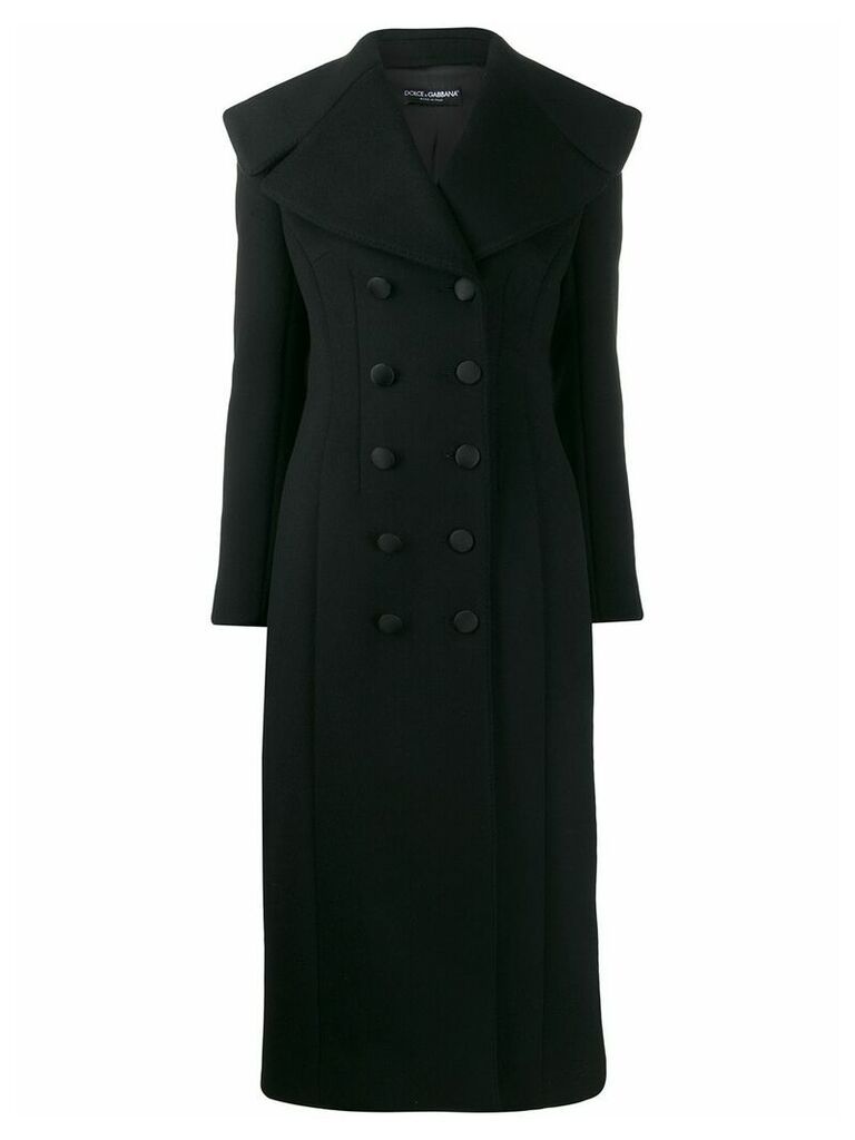 Dolce & Gabbana oversized lapel long coat - Black