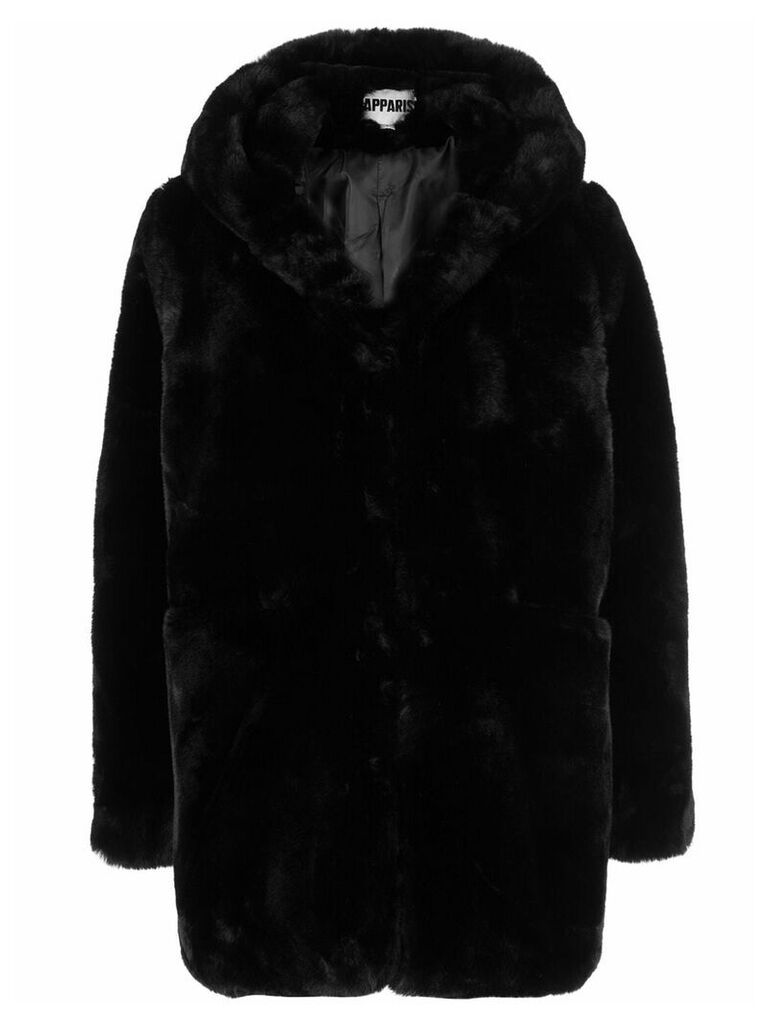 Apparis Marie hooded faux-fur coat - Black