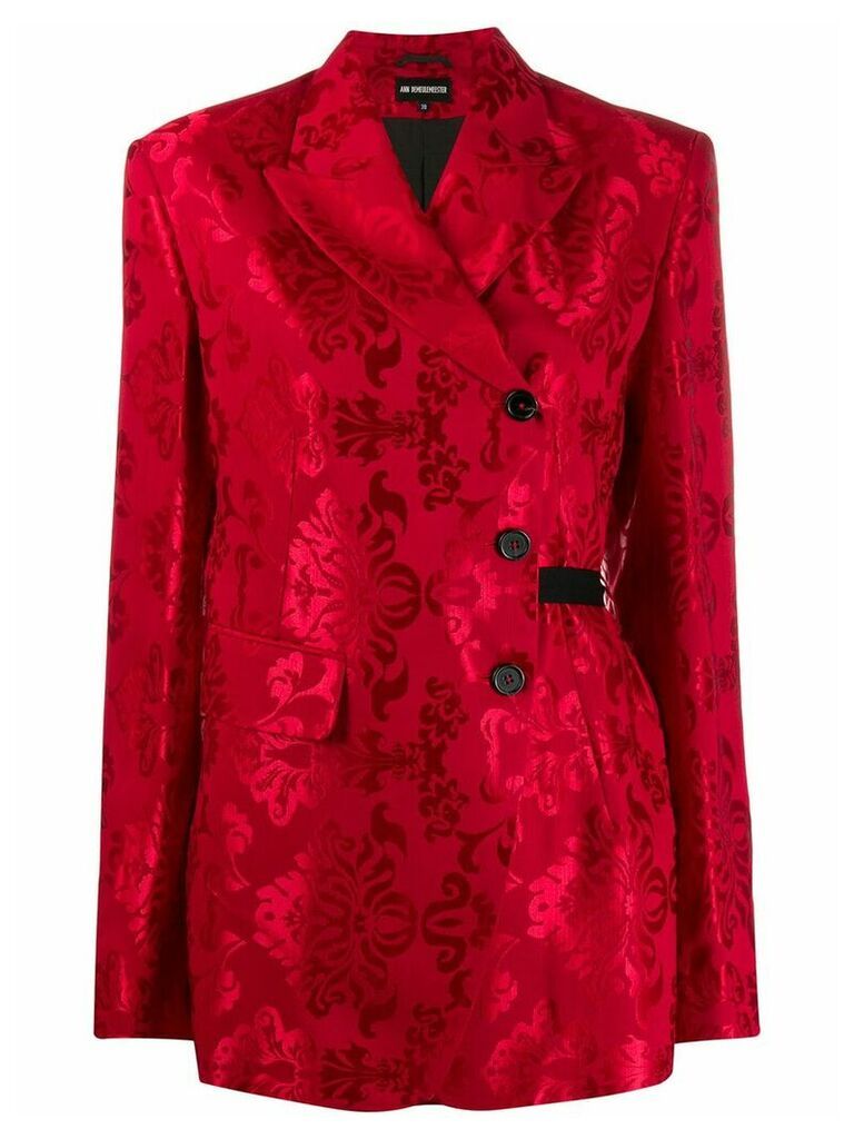 Ann Demeulemeester floral jacquard blazer - Red