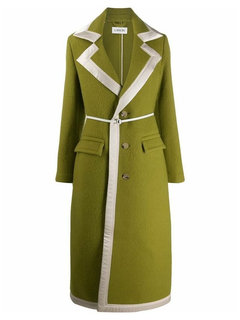 LANVIN single-breasted belted coat - Green