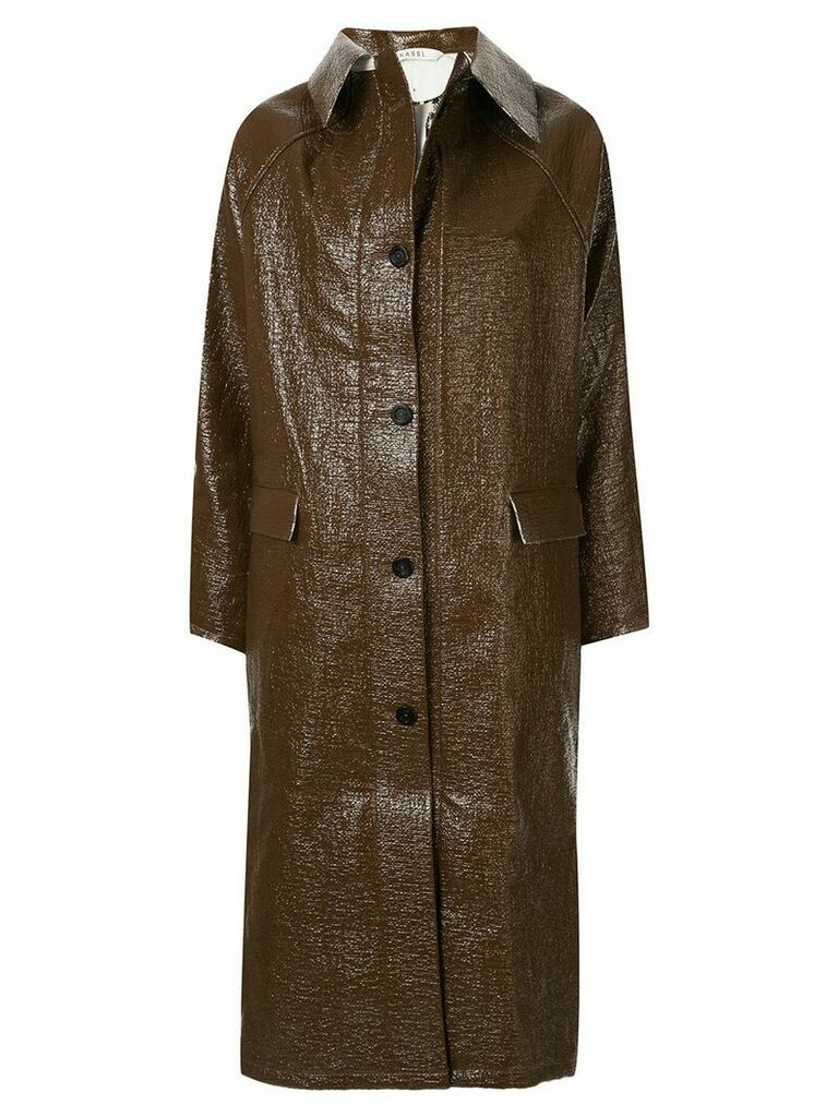 KASSL Editions double-faced lacquer long coat - Brown