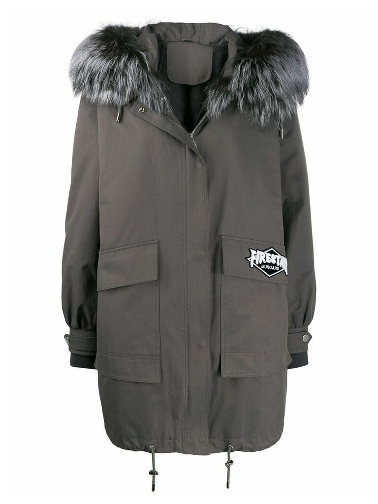 Liska oversized hooded parka coat - Grey