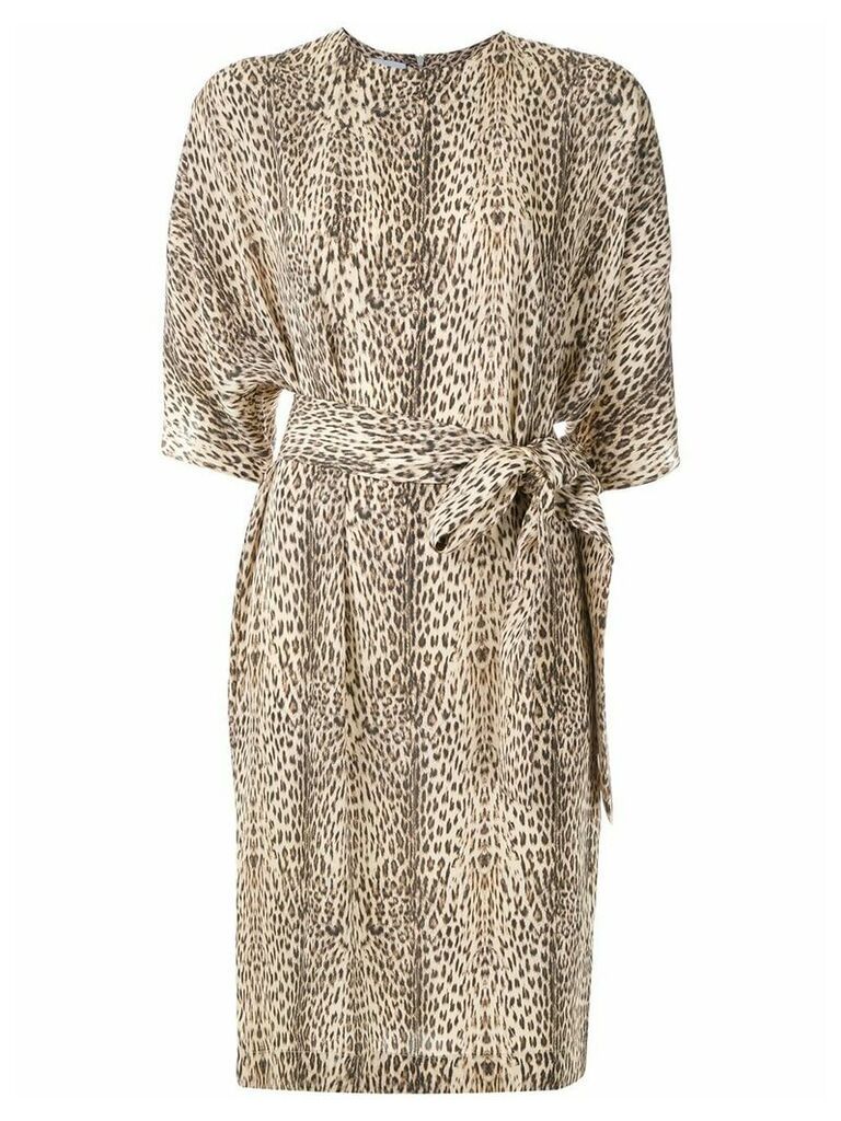 Gloria Coelho belted leopard print dress - Multicolour