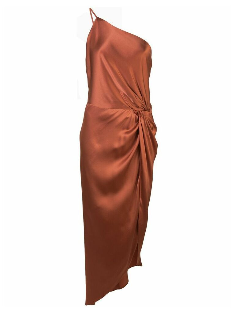 Michelle Mason twist-knot midi dress - Brown