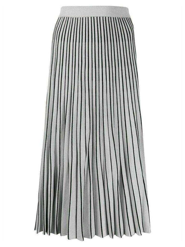 Proenza Schouler metallic striped pleated skirt - SILVER