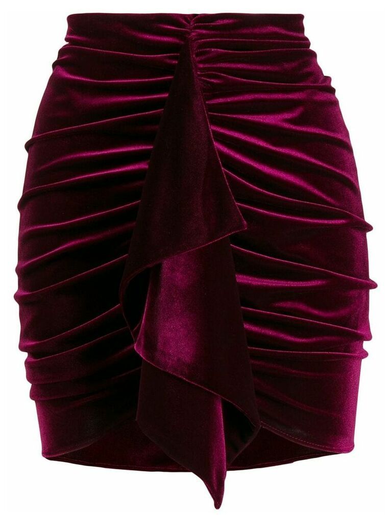Alexandre Vauthier velvet ruched mini skirt - Red