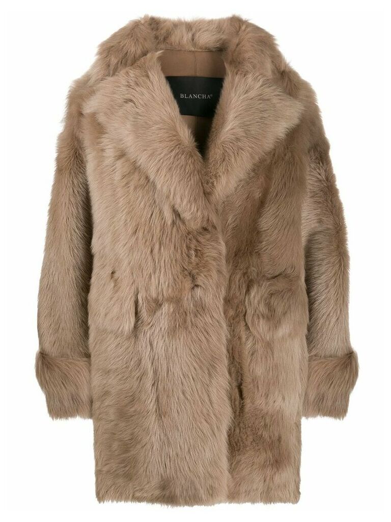 Blancha short fur coat - NEUTRALS