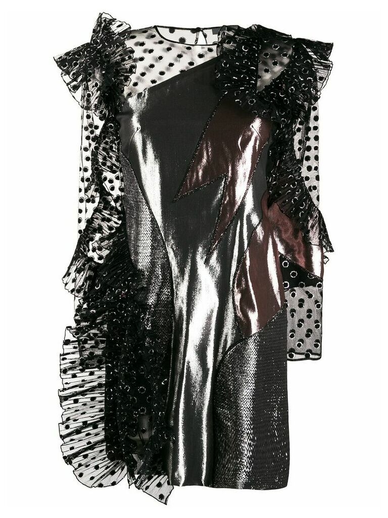 Alberta Ferretti metallic polka-dot print dress - SILVER