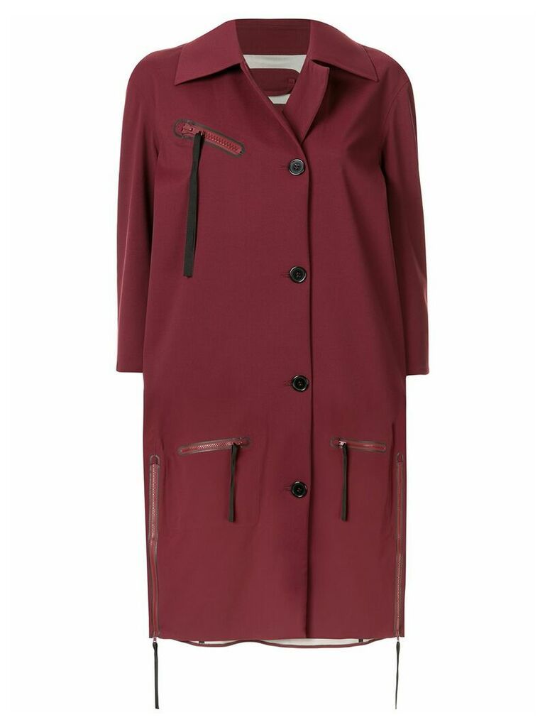 Yang Li oversized midi coat - Red