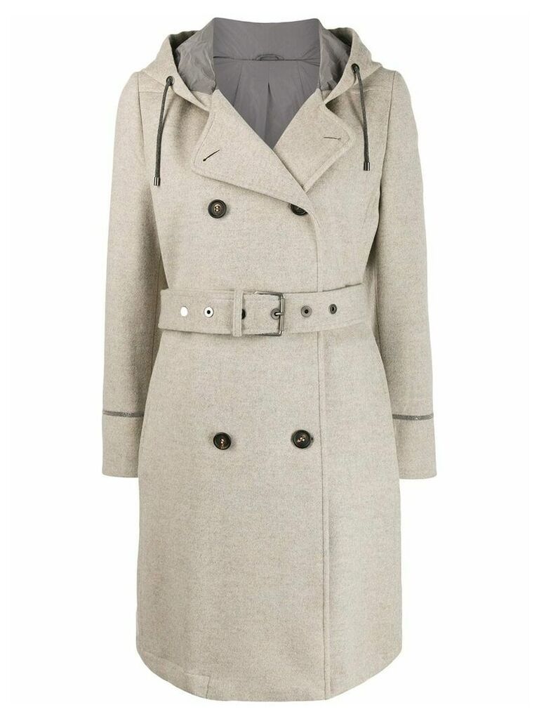 Brunello Cucinelli double-breasted belted coat - NEUTRALS