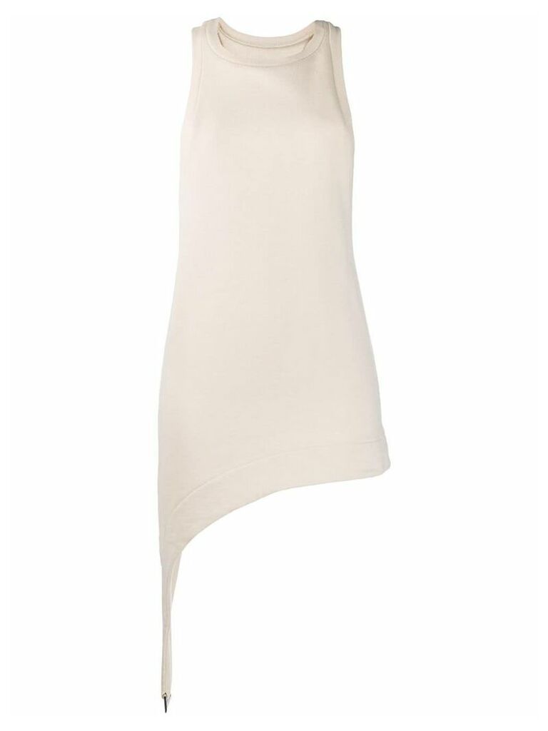 Zilver organic cotton asymmetric sleeveless top - NEUTRALS