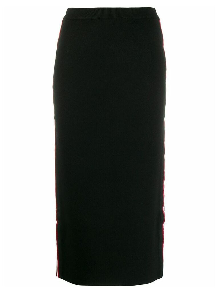 Ermanno Ermanno fitted side stripe skirt - Black