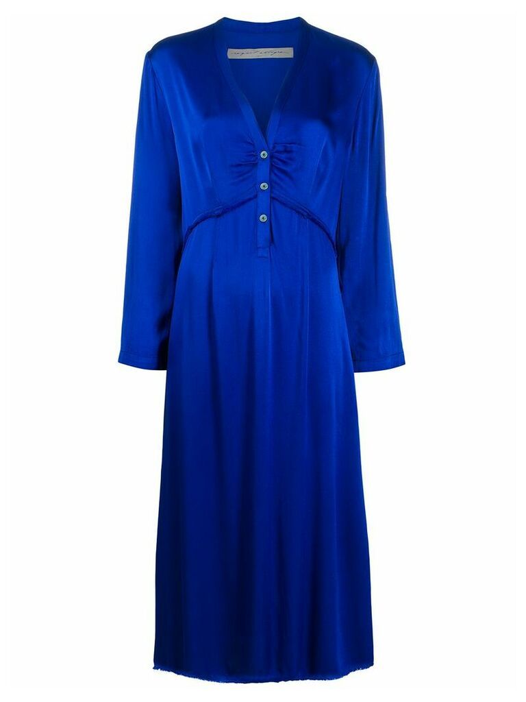 Raquel Allegra V-neck button down dress - Blue