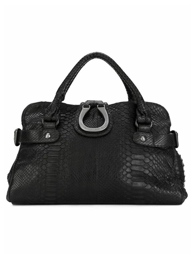 Giorgio Armani Pre-Owned snakeskin canvas handbag - Brown