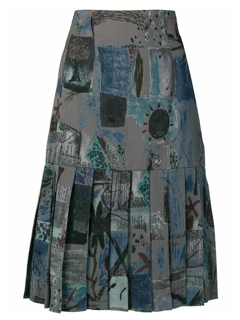 Jean Louis Scherrer Pre-Owned pleated hem skirt - Grey