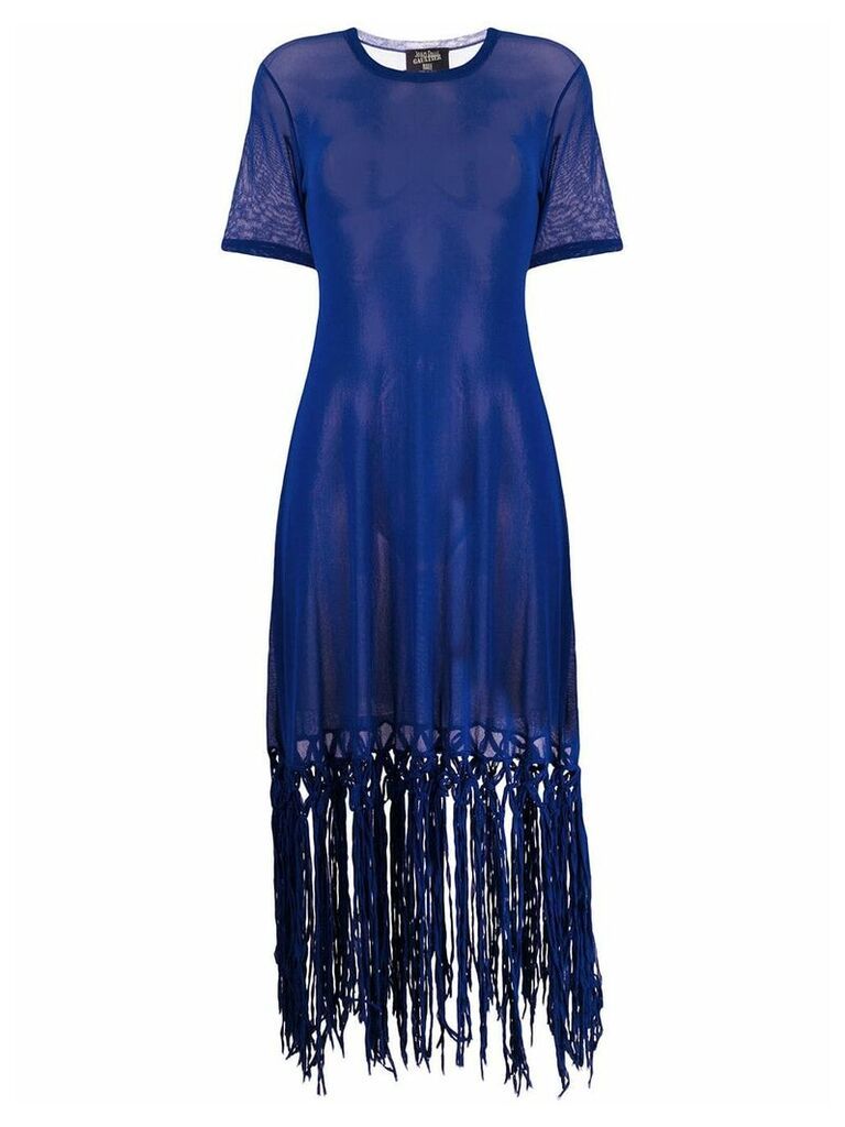 Jean Paul Gaultier Pre-Owned fringed tulle dress - Blue