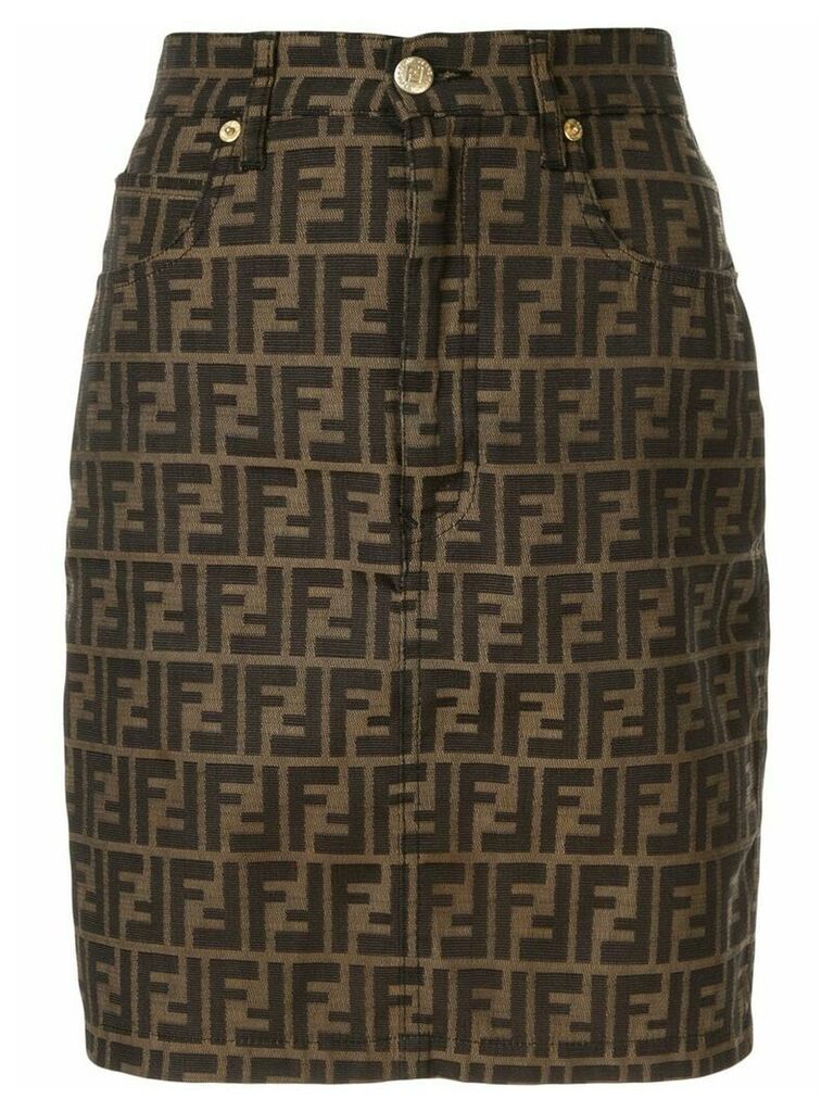 Fendi Pre-Owned Zucca print skirt - Brown