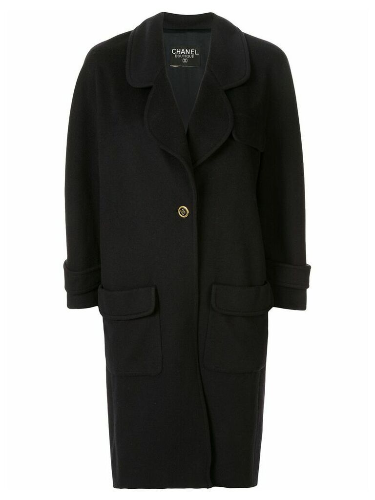 Chanel Pre-Owned cashmere slim-fit midi coat - Black