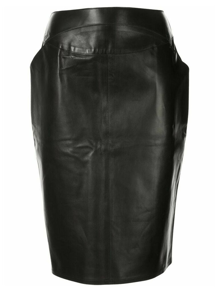Chanel Pre-Owned 1999 leather pencil skirt - Black