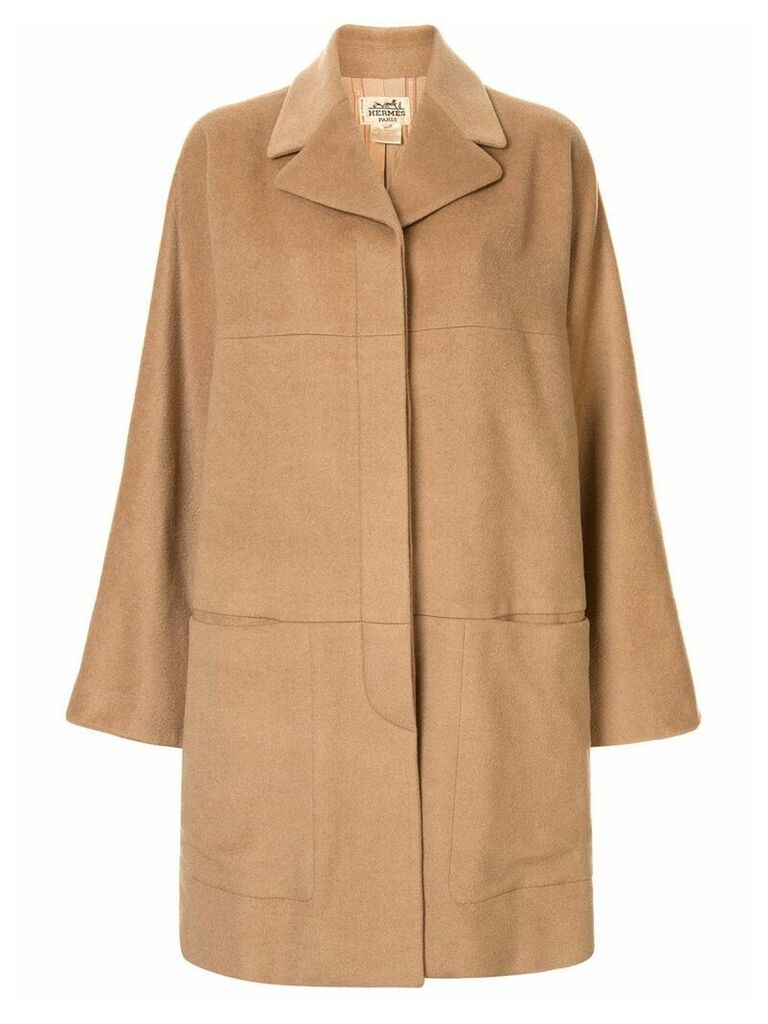 Hermès Pre-Owned wide sleeves coat - Brown