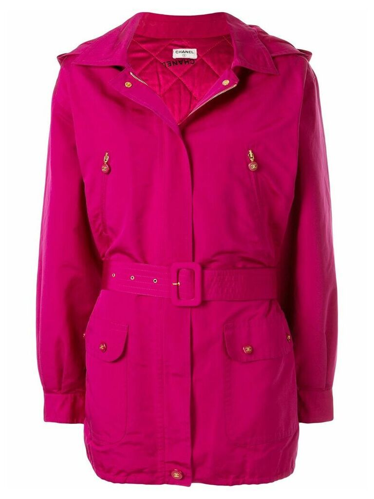Chanel Pre-Owned silk Sports Line padded coat - PINK