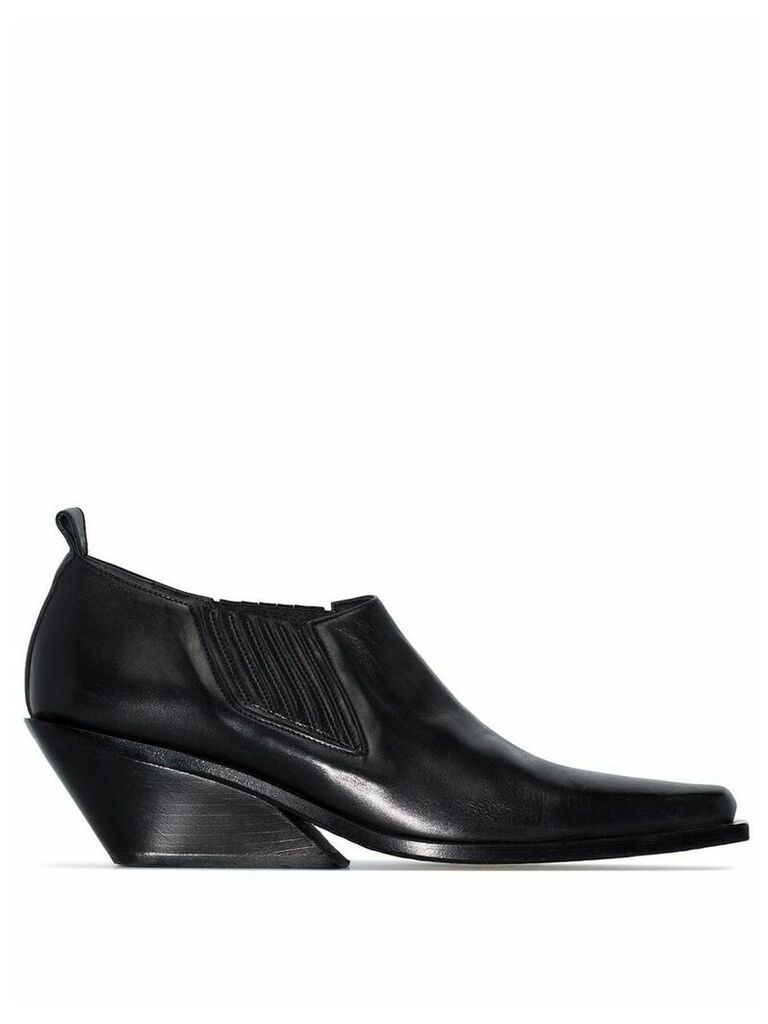Ann Demeulemeester black 10 cut-off leather boots
