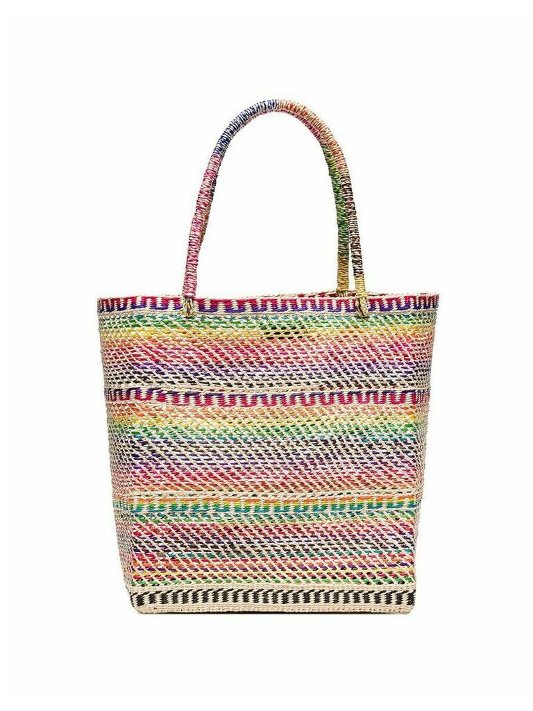 Sensi Studio multicoloured straw tote bag