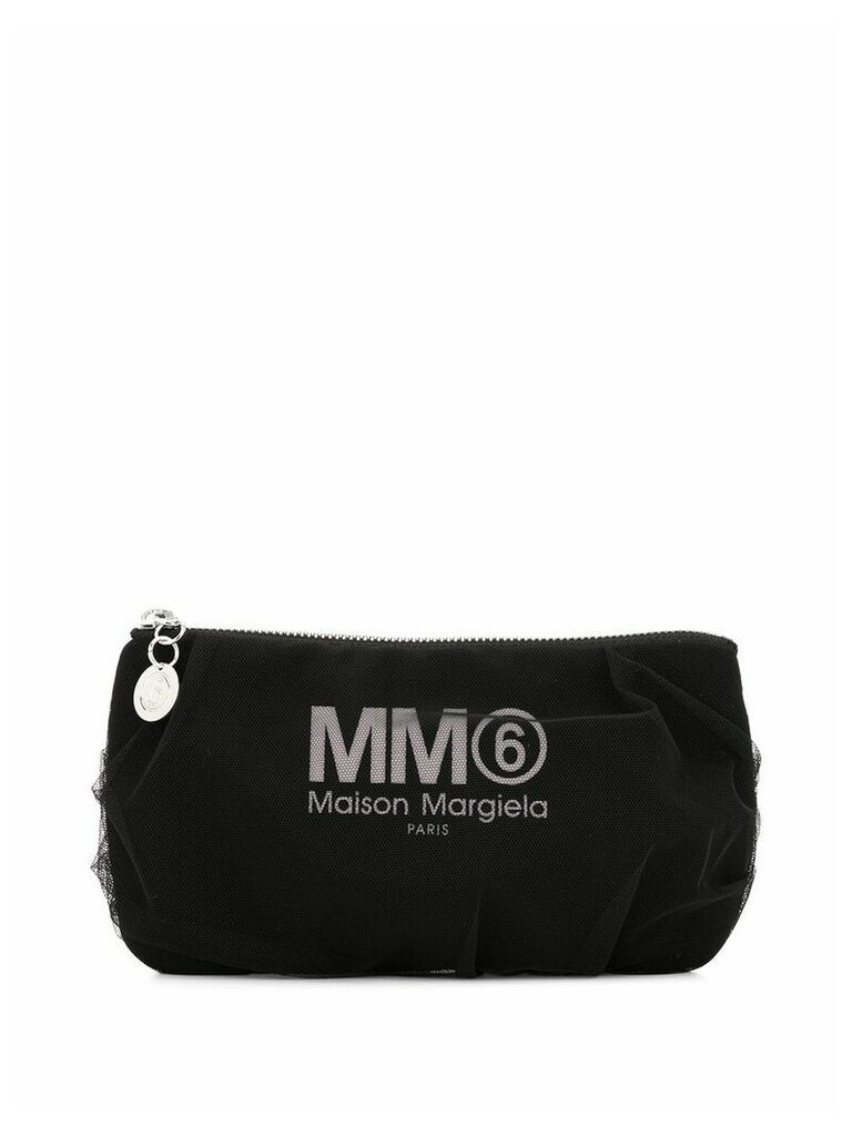 Mm6 Maison Margiela logo clutch bag - Black
