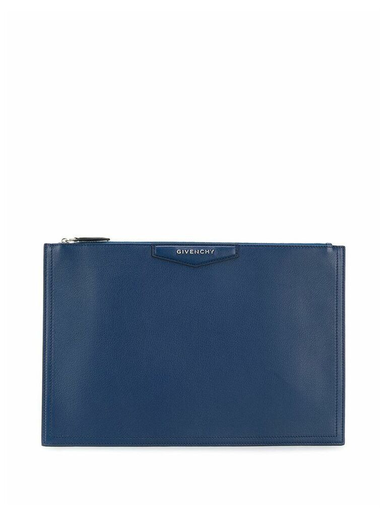 Givenchy logo plaque clutch - Blue