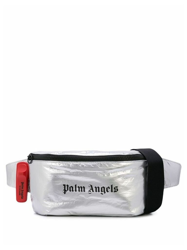 Palm Angels logo print belt bag - SILVER