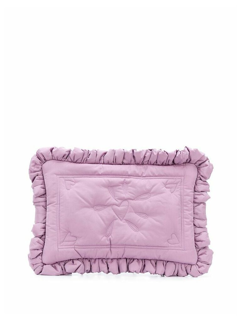 Molly Goddard floral embroidered clutch bag - PURPLE