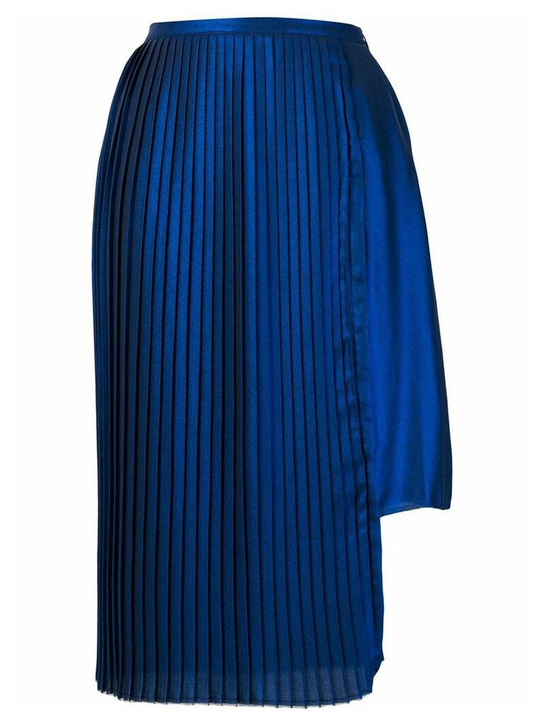 Each X Other asymmetric pleated skirt - Blue