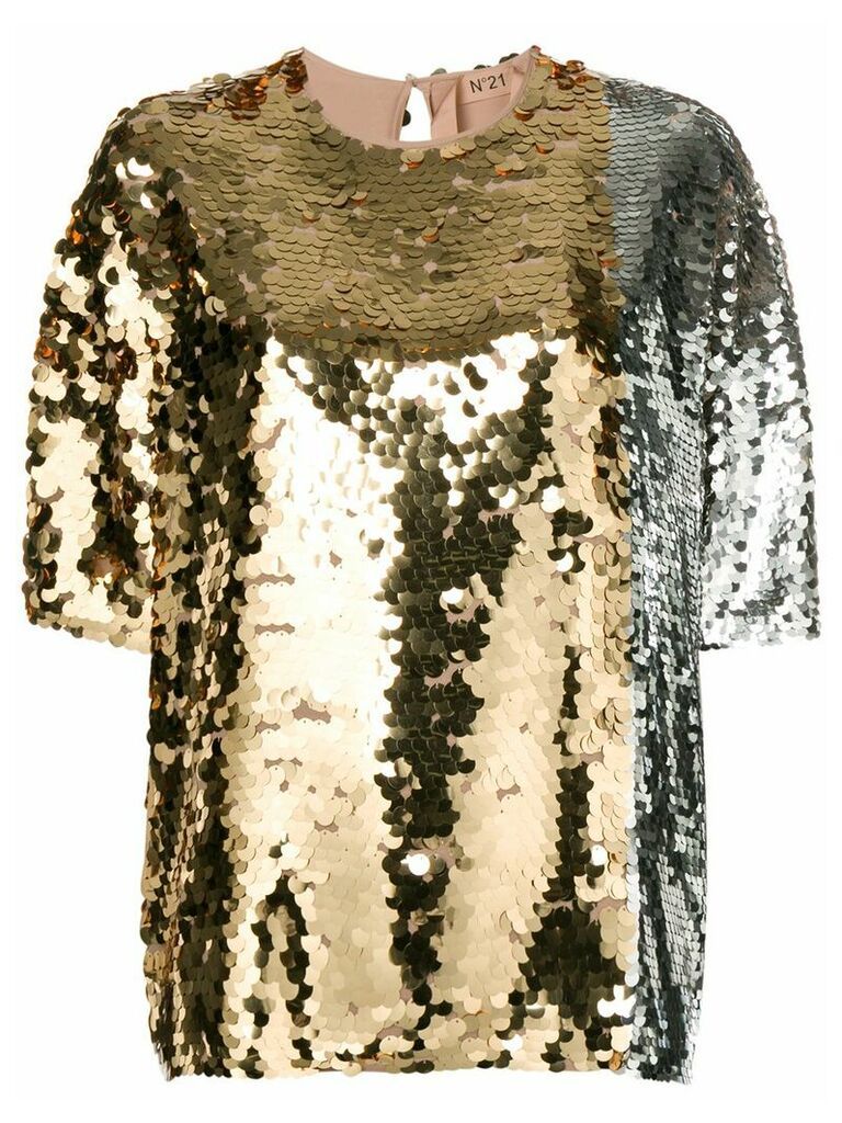 Nº21 sequin-embellished blouse - Metallic
