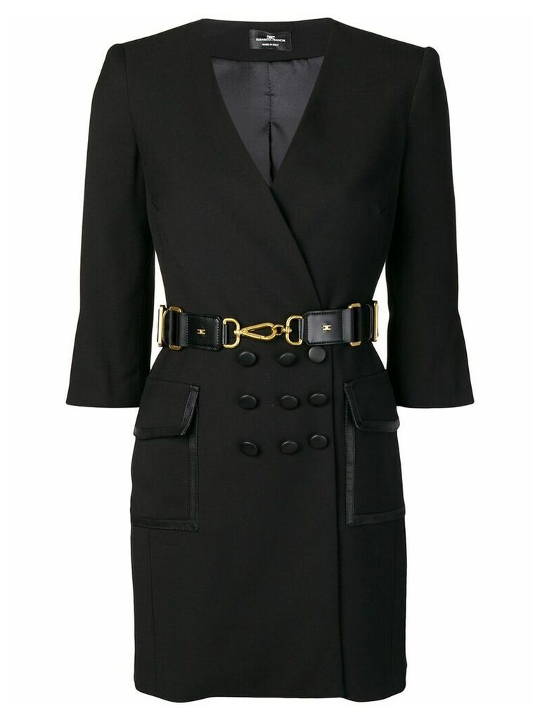 Elisabetta Franchi belted wrap style dress - Black