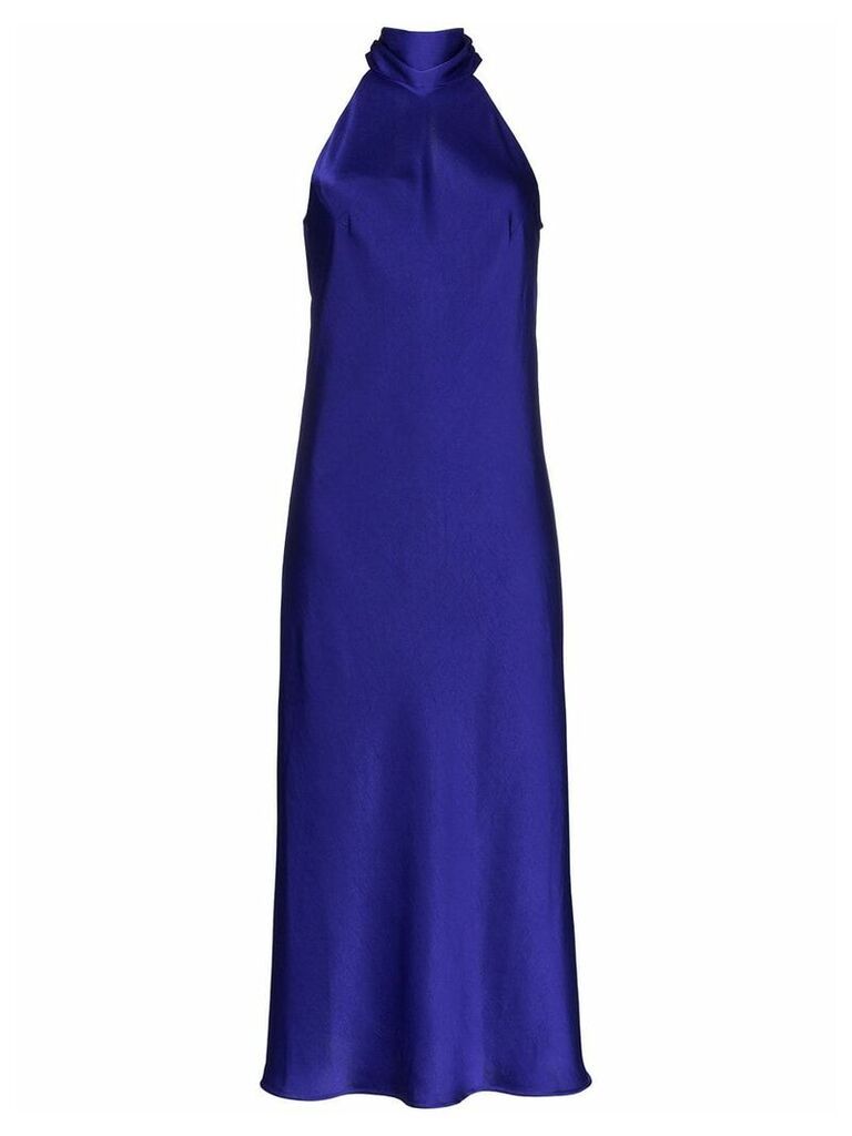 Galvan Siena Halterneck Dress - Blue
