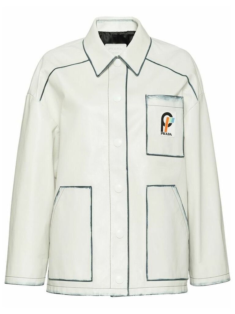 Prada contrasting panel jacket - White