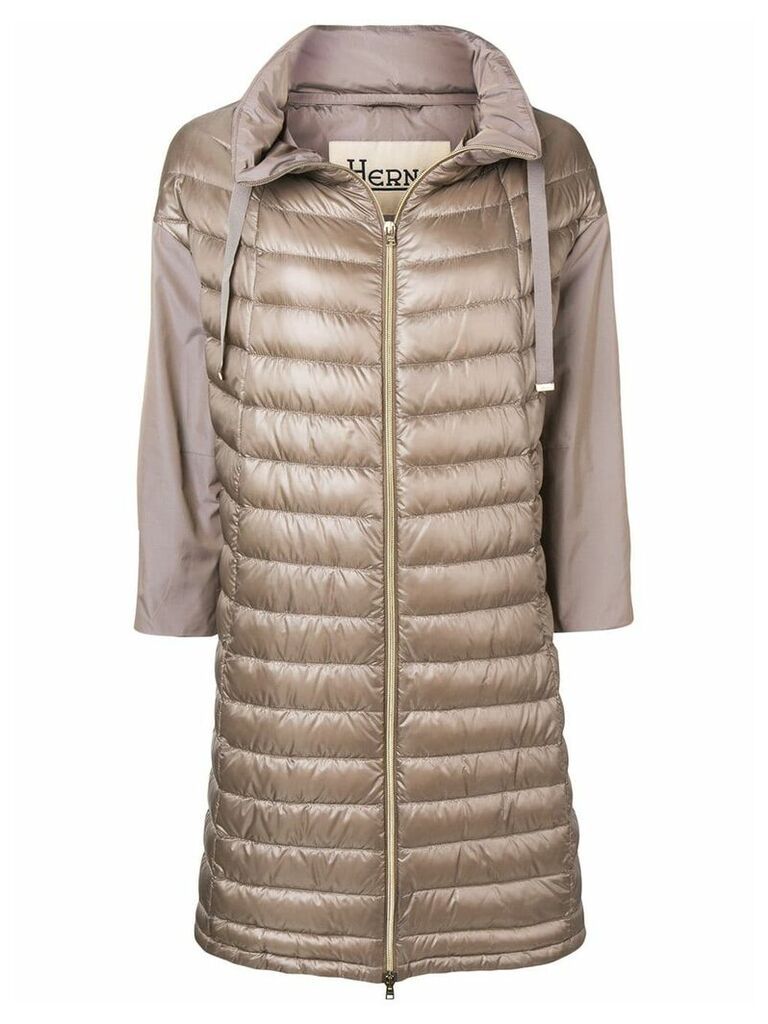 Herno zipped padded coat - NEUTRALS