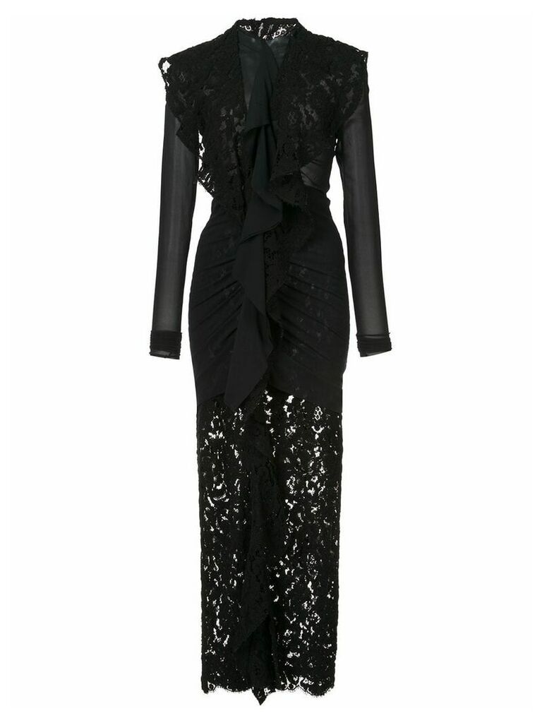 Proenza Schouler Long Sleeve Corded Lace Dress - Black
