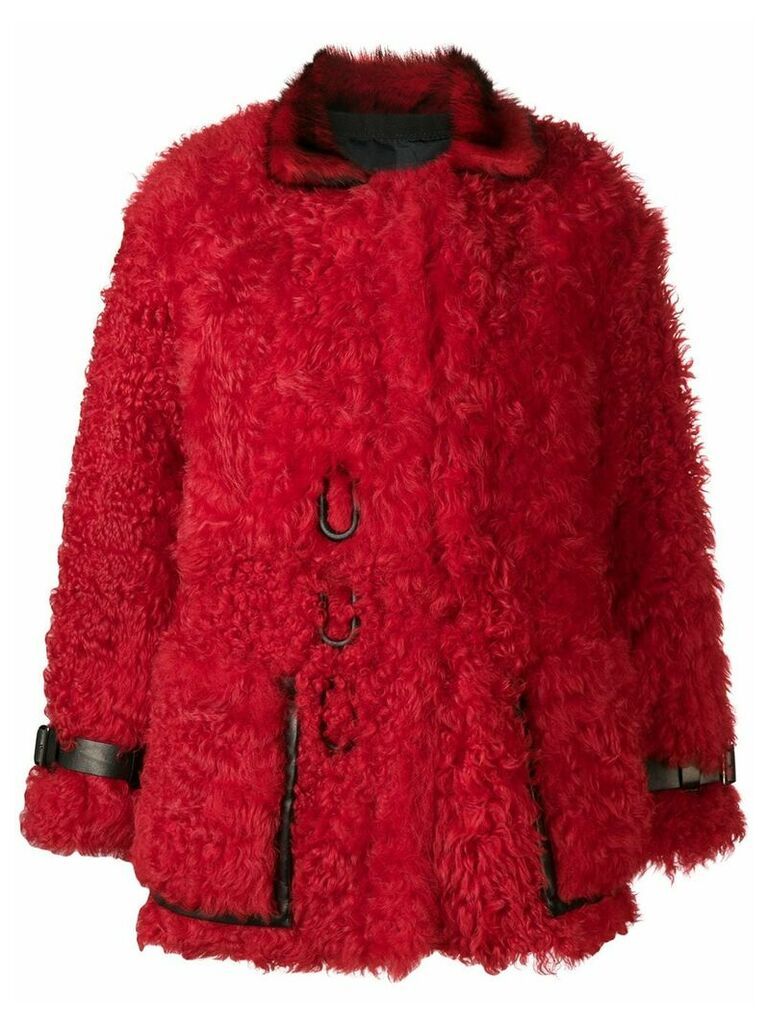 Tom Ford oversized shearling coat - Red