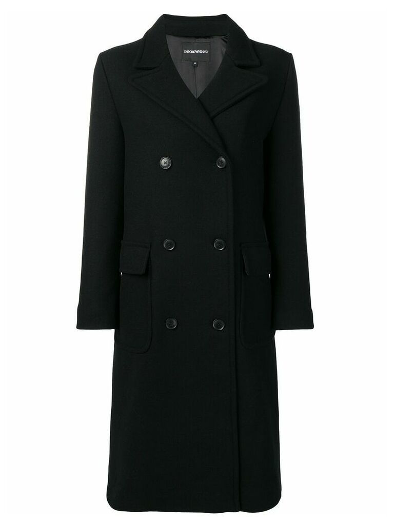 Emporio Armani classic double-breasted coat - Black