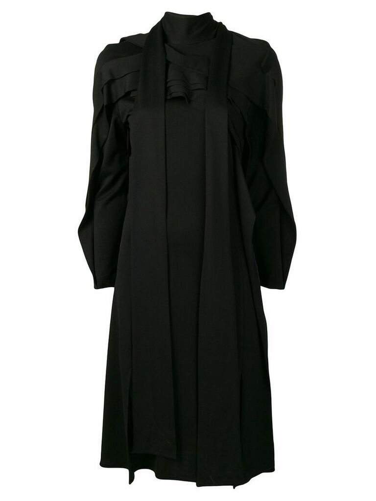 Koché panelled long sleeved dress - Black