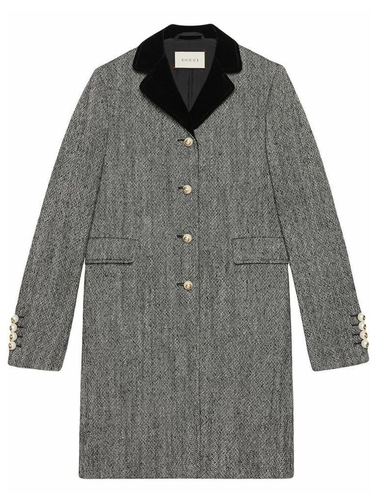Gucci Single-breasted wool coat - Grey