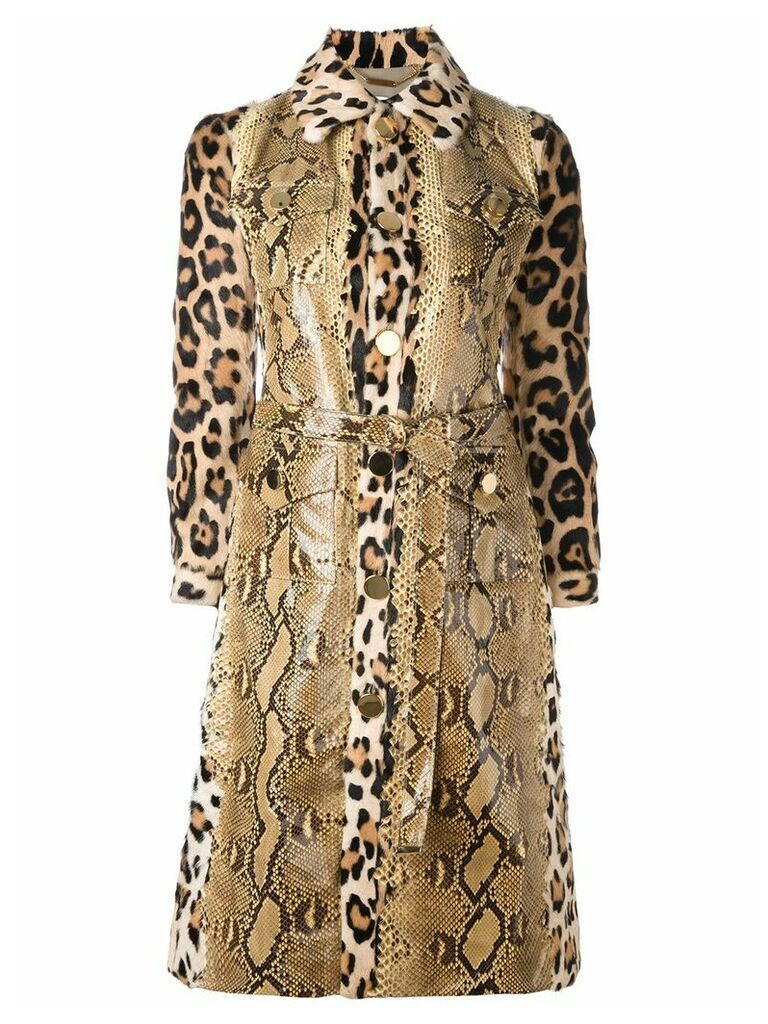 Givenchy print mix panelled trench coat - Neutrals