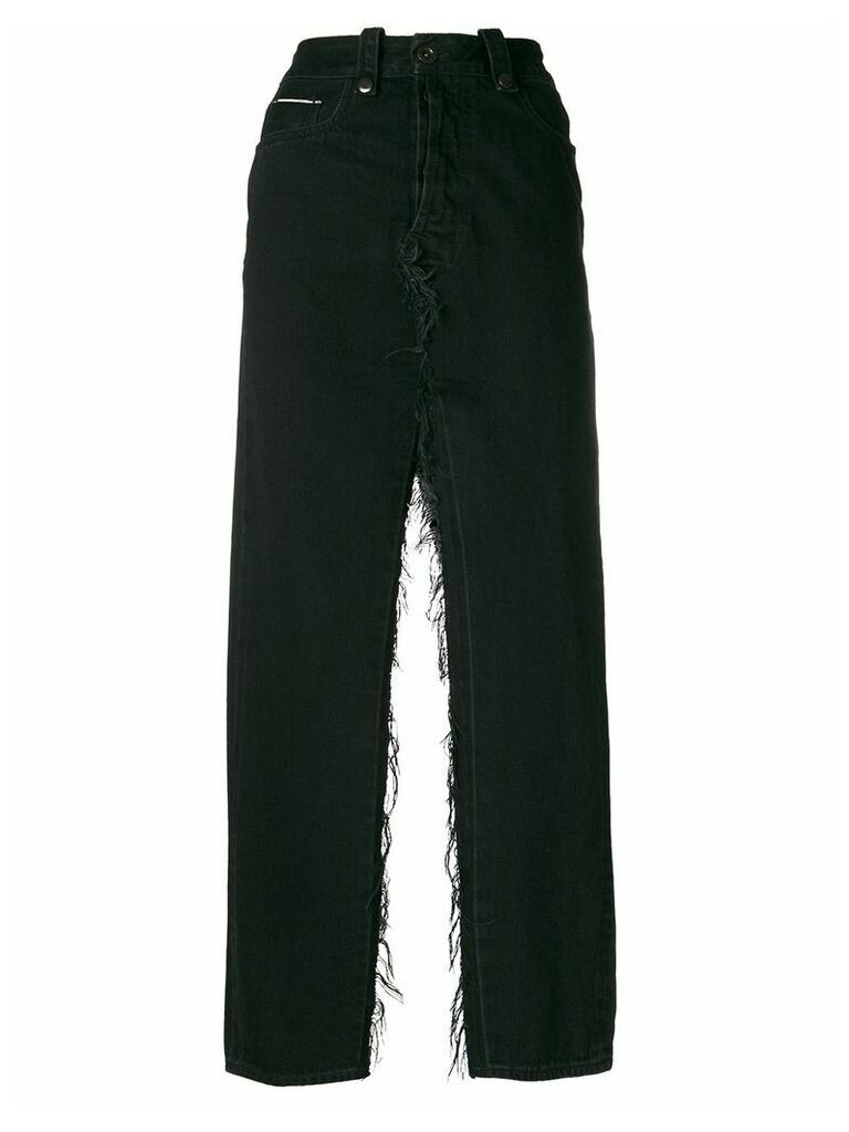 UNRAVEL PROJECT double slits denim skirt - Black