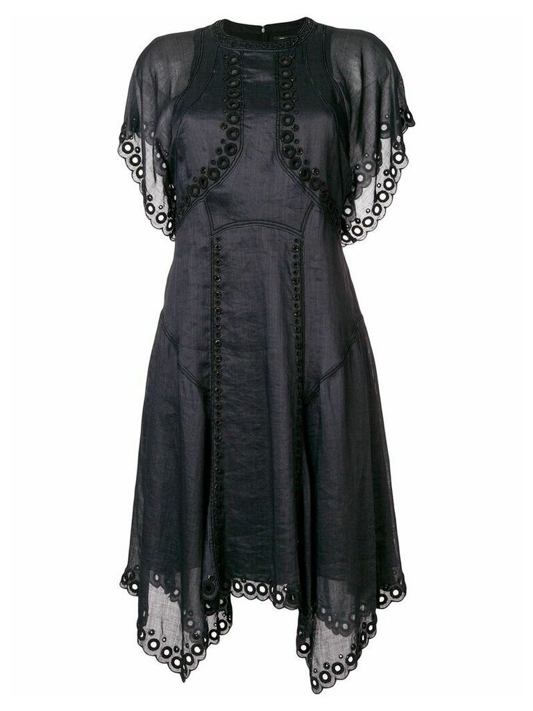Isabel Marant embroidered flared dress - Black