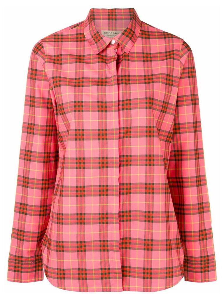 Burberry checked button shirt - PINK