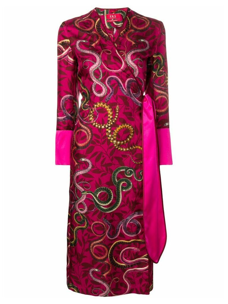 F.R.S For Restless Sleepers snake print wrap dress - PINK